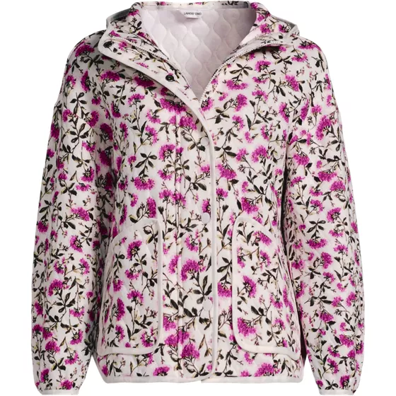 Women's Plus Size RainDefense Knit Quilted Hooded Full Zip Jacket - primary