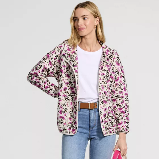 Women's RainDefense Knit Quilted Hooded Full Zip Jacket - primary