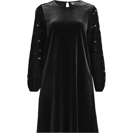 Women's Velvet Lace At the Knee Dress - primary
