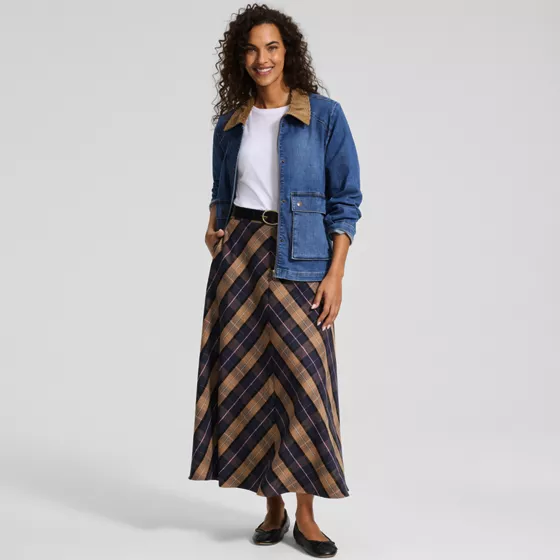 Women's Brushed Flannel Midi Skirt - primary
