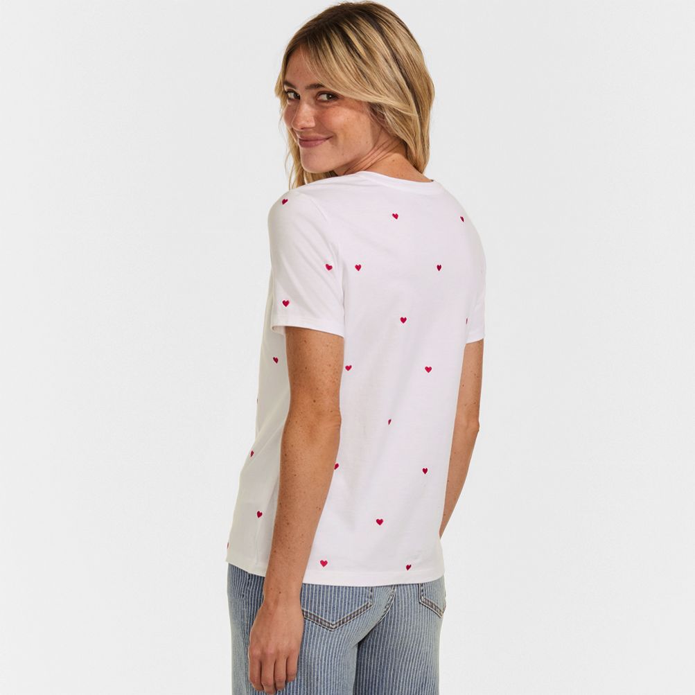 Women's Relaxed Supima Cotton Embroidered Crew Neck T-Shirt