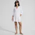 Women's SunShade UPF50 Quickdry 3/4 Sleeve Notched Collar Swim Coverup, alternative image