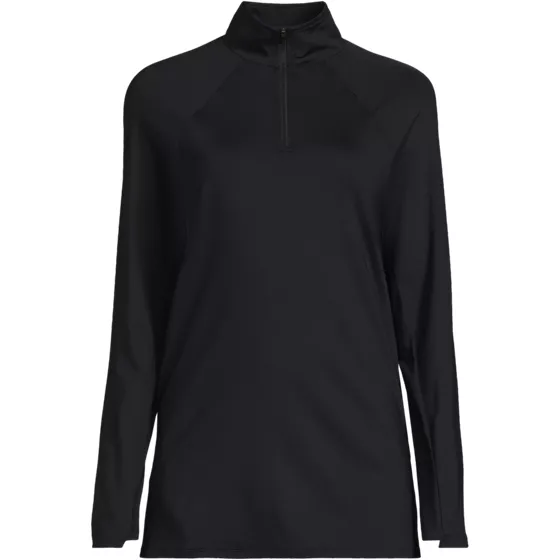 Womens SunShade UPF50 QuickDry Long Sleeve Quarter Zip Tunic Swim Cover-up - primary