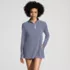 Womens SunShade UPF50 QuickDry Long Sleeve Quarter Zip Tunic Swim Cover-up, Front