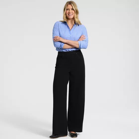 Women's Tall Starfish Denim High Rise Wide Leg Jeans - primary