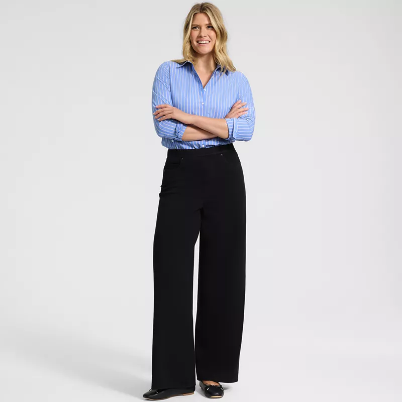 Women's Starfish Denim High Rise Wide Leg Jeans, alternative image