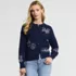 Women's Cotton Placed Jacquard Cardigan Sweater, alternative image