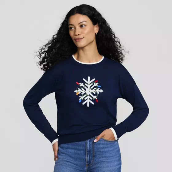 Women's Drifter Lite Double Trim Jacquard Crew Sweater - primary