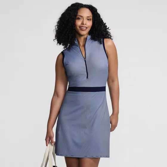 Women's Sleeveless Quarter Zip Dress - primary