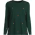 Women's Supima Cotton Long Sleeve Embroidered Crew Neck T-Shirt, Front