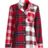 Women's Tall Long Sleeve Flannel Patchwork Pajama Top, Front