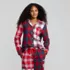 Women's Tall Long Sleeve Flannel Patchwork Pajama Top, alternative image