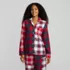 Women's Tall Long Sleeve Flannel Patchwork Pajama Top, Front