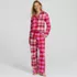 Women's Flannel Patchwork 2 Piece Pajama Set - Long Sleeve Shirt and Pants, alternative image