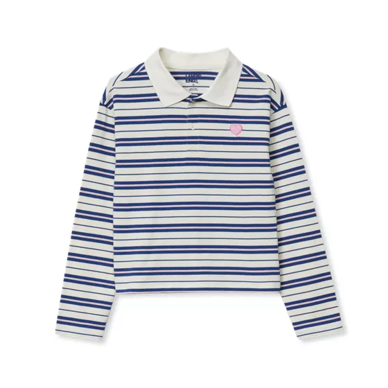 Girls Long Sleeve Collared Polo Shirt - primary