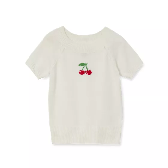Girls Short Sleeve Fitted Sweater - primary
