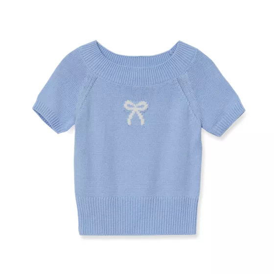Girls Short Sleeve Fitted Sweater - primary