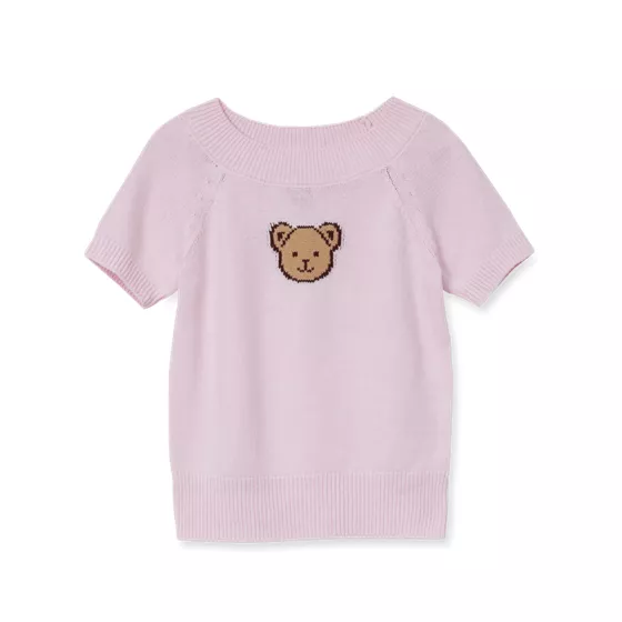 Girls Short Sleeve Fitted Sweater - primary
