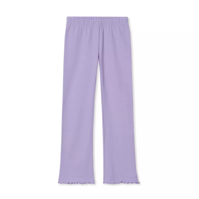 Girls Ribbed Knit Flare Leggings, alternative image