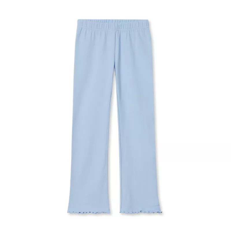 Girls Ribbed Knit Flare Leggings, alternative image