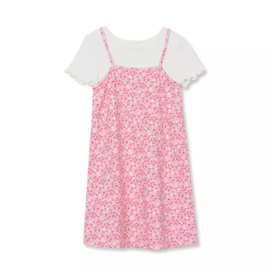 Girls Slip Dress With Ribbed Knit Tee Set - primary