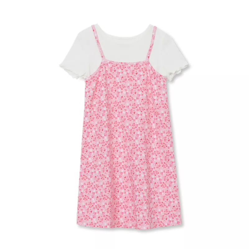 Girls Slip Dress With Ribbed Knit Tee Set, alternative image