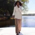 Women's Petite Sport Knit Jacquard High Rise Relaxed Straight Leg Pants, alternative image