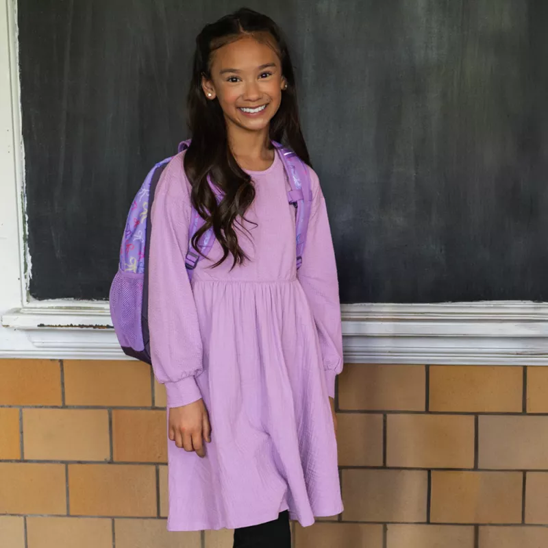 Girls Long Sleeve Rib Knit Tunic, alternative image