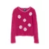 Girls Long Sleeve Crochet Rosette Sweater, alternative image