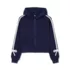 Girls Fleece Hooded Zip Up Bow Sweatshirt, alternative image