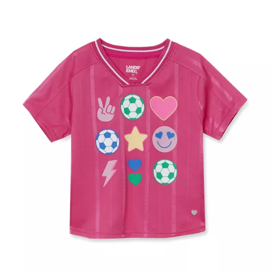 Girls Short Sleeve Soccer Jersey Top - primary