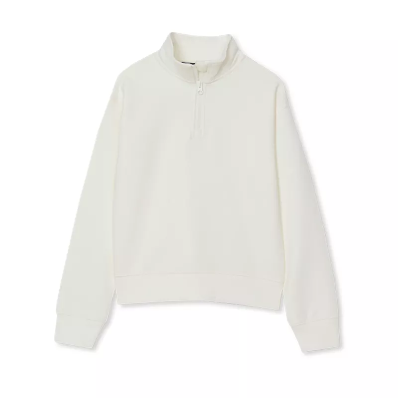 Girls Long Sleeve Double Knit Quarter Zip, alternative image
