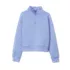 Girls Long Sleeve Double Knit Quarter Zip, alternative image