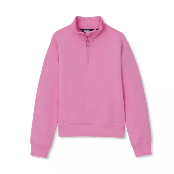 Girls Long Sleeve Double Knit Quarter Zip - primary