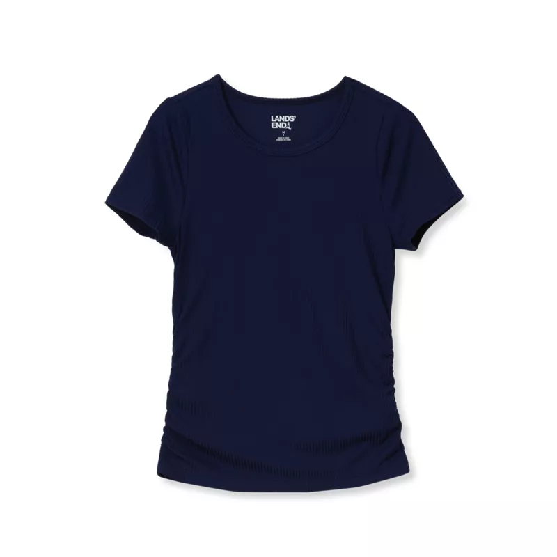 Girls Short Sleeve Active Ribbed Tee, alternative image