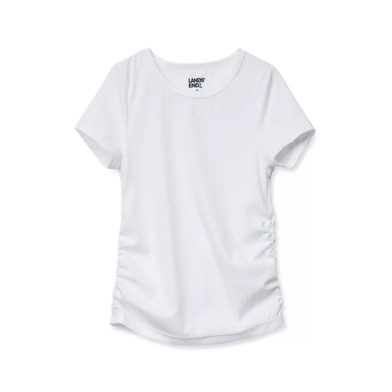 Girls Short Sleeve Active Ribbed Tee, alternative image