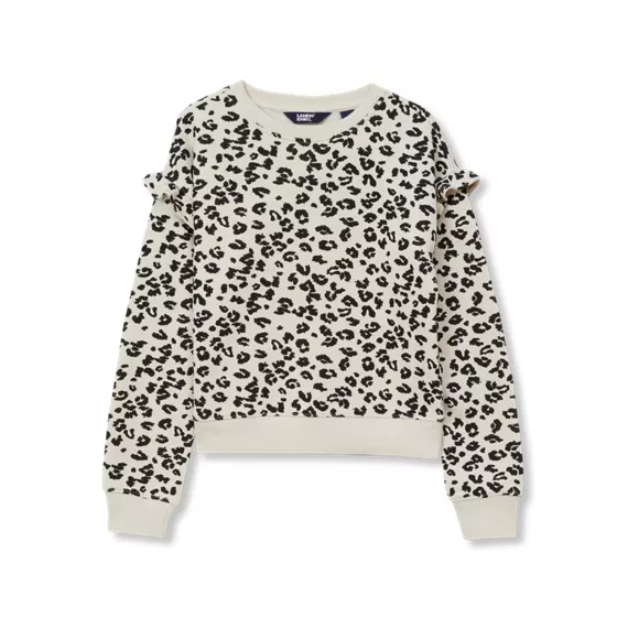 Girls Long Sleeve Ruffle Sweatshirt - primary