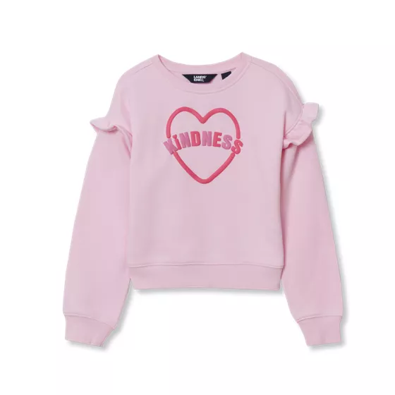 Girls Long Sleeve Ruffle Sweatshirt - primary