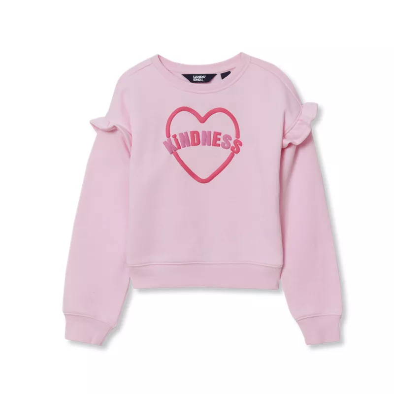 Girls Long Sleeve Ruffle Sweatshirt, alternative image