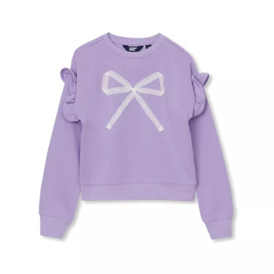 Girls Long Sleeve Ruffle Sweatshirt - primary