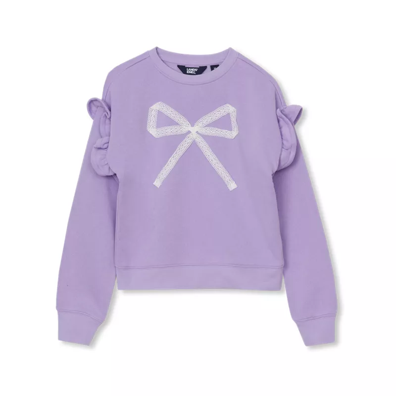 Girls Long Sleeve Ruffle Sweatshirt, alternative image