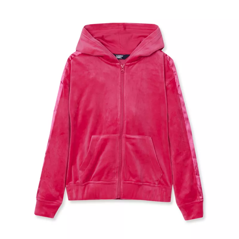 Girls Velour Zip Hoodie, alternative image