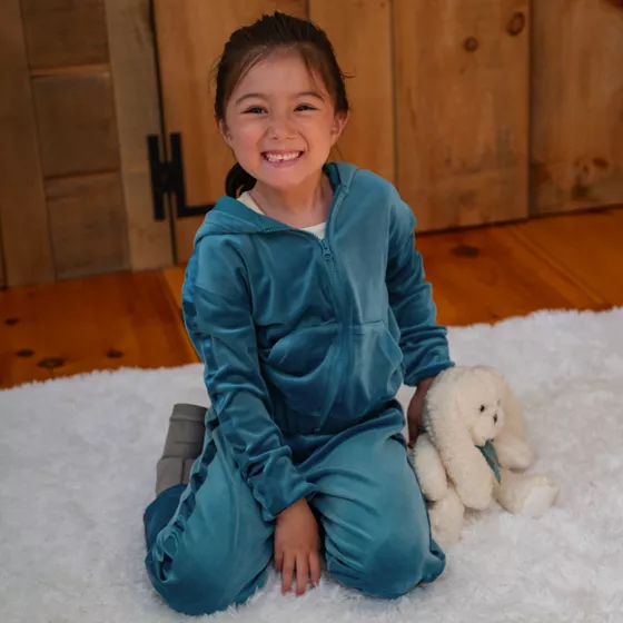 Girls Velour Zip Hoodie - primary