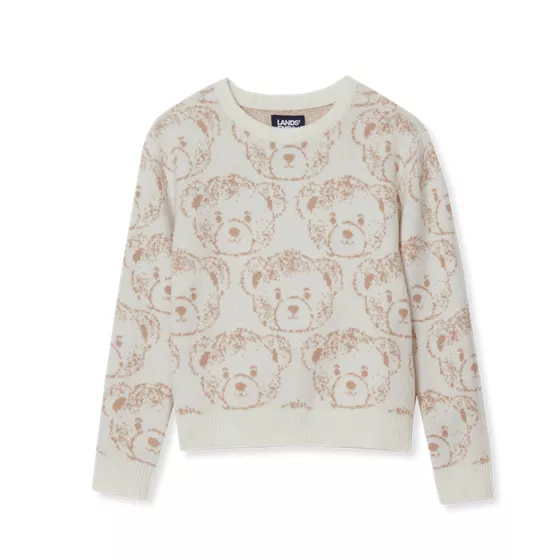 Girls Jacquard Knit Sweater - primary