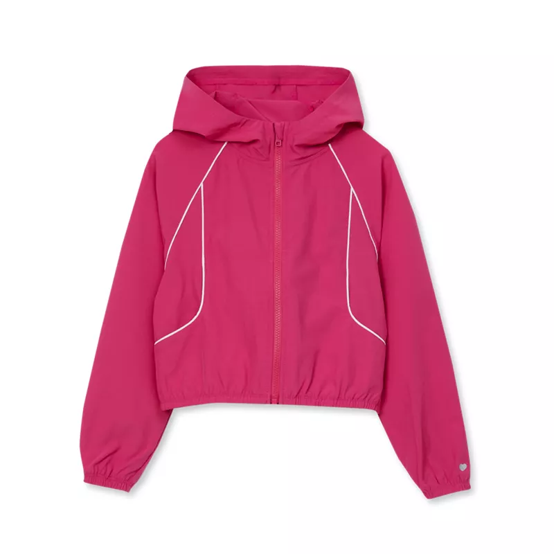 Girls Active Long Sleeve Hooded Track Jacket, alternative image