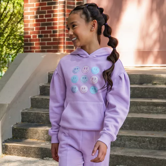 Girls Fleece Pull Over Hoodie - primary
