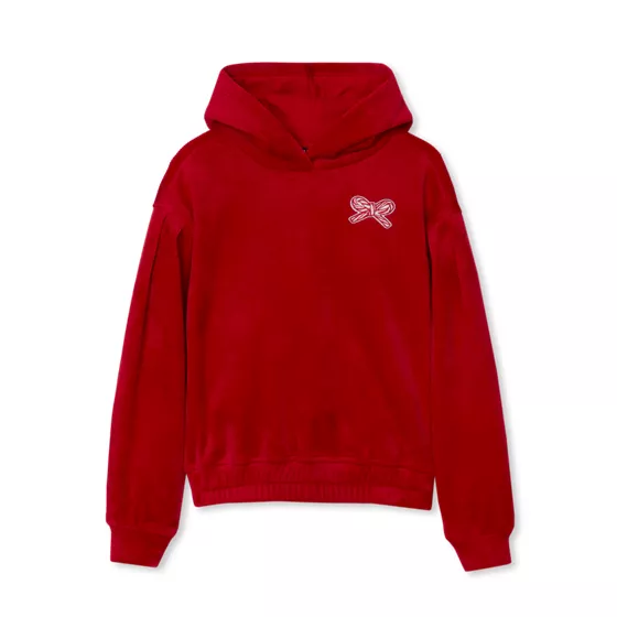 Girls Plush Pull Over Hoodie - primary