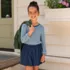 Girls Denim Bubble Skort, alternative image