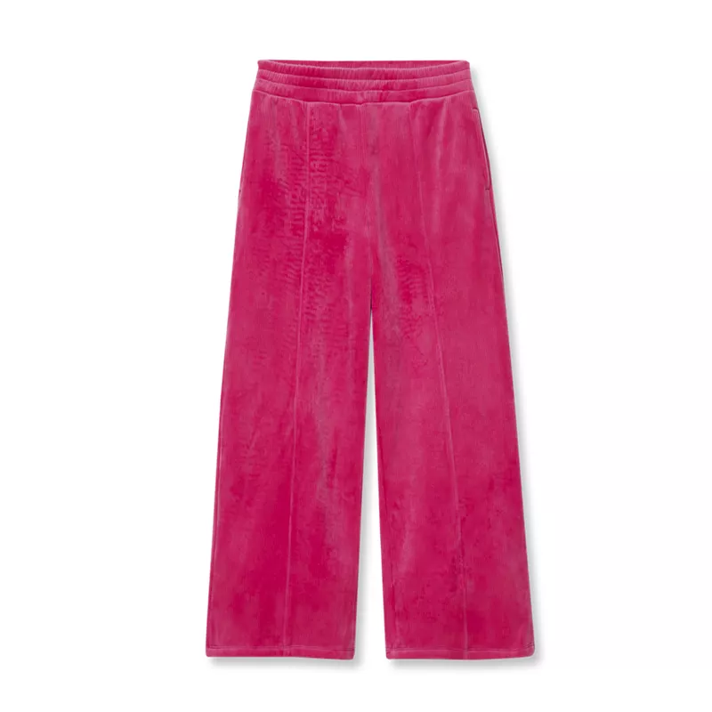 Girls Plush Rib Wide Leg Pants, alternative image