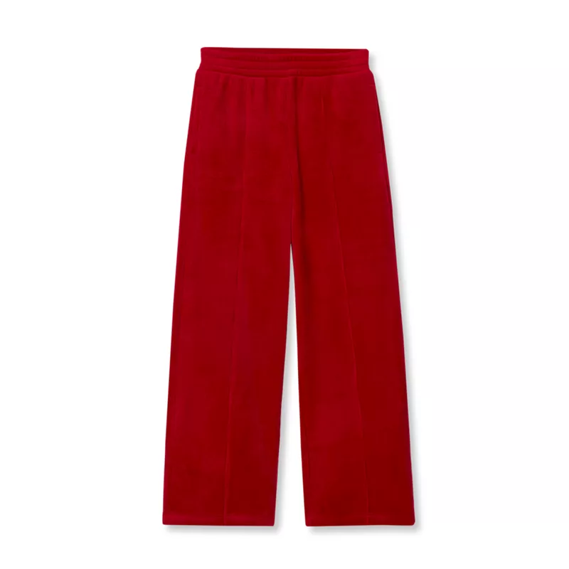 Girls Plush Rib Wide Leg Pants, alternative image